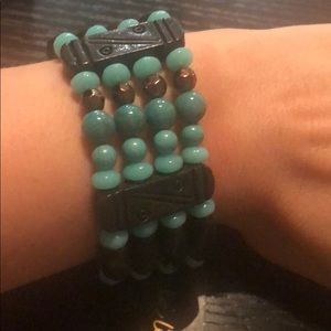 Bracelet- Faux Turquoise & Gen Crystal